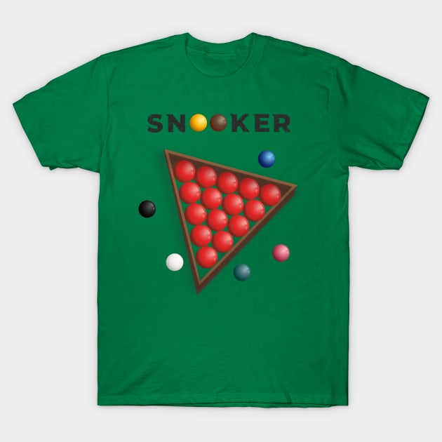 Snooker Ball Design T-Shirt by AJ techDesigns